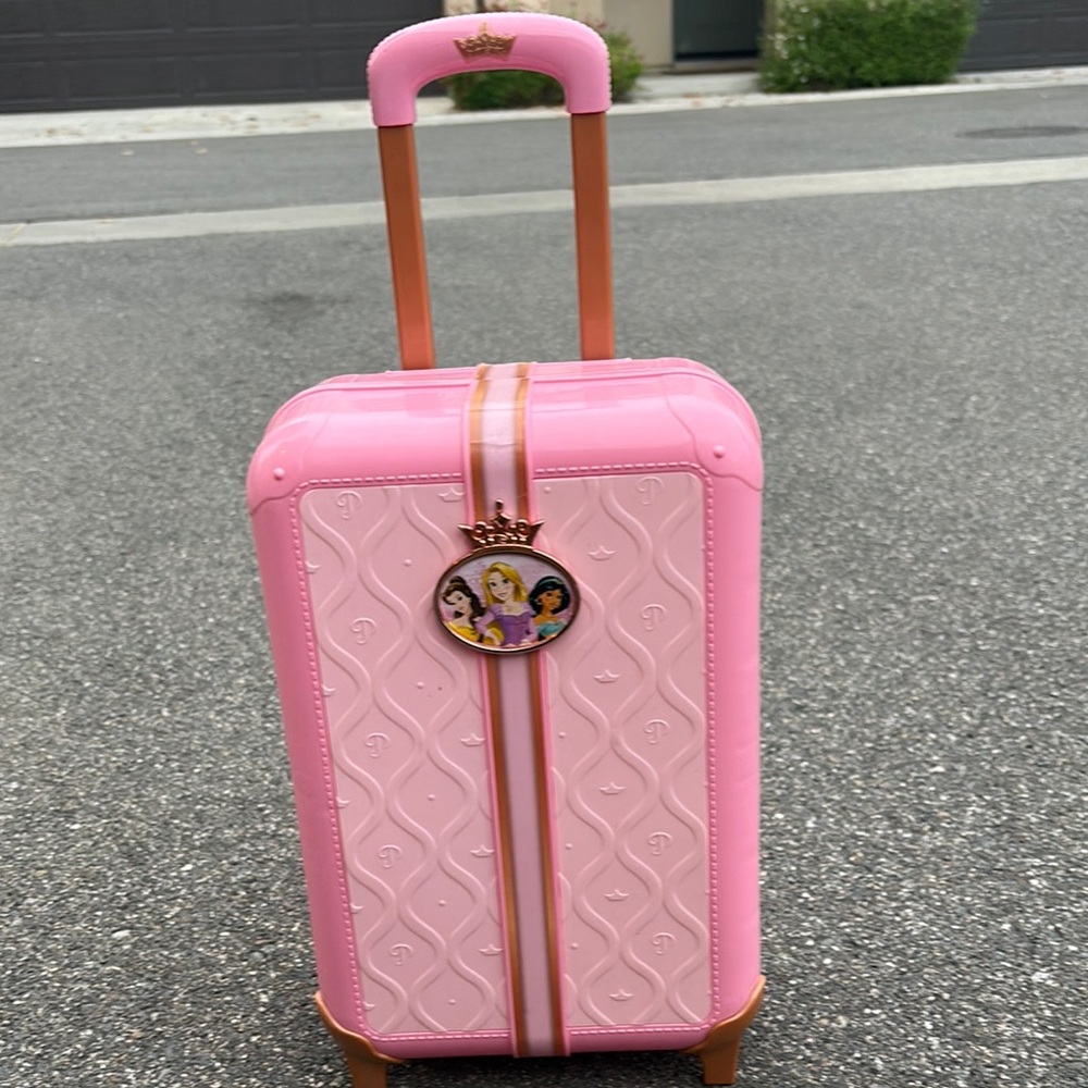 Disney Pink Princess Suitcase with Crown Emblem